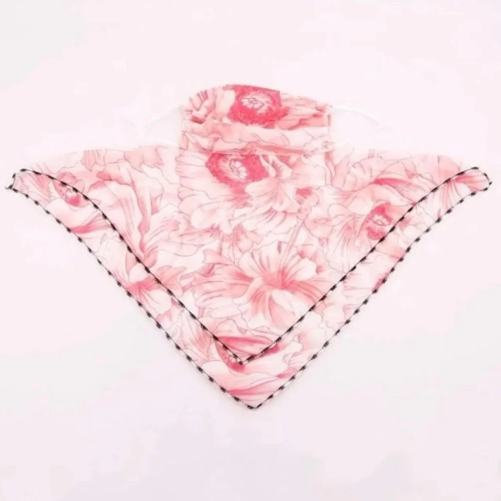 Floral Face Mask & Scarf Adjustable Ear Strips 4 A Comfortable Fit 100% Chiffon